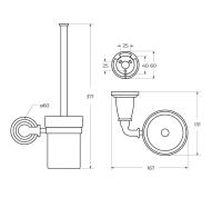 Щетка для унитаза настенная AM-E-2608-Br Бронза Art&Max