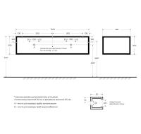 Одноярусный подвесной стальной каркас под раковину (Сварной) CADRO 120x46x30 Nero CADRO-120/46/30-1C-SO-MET-ST CEZARES