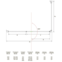 Душевой угол раздвижной прямоугольный RV034-12090-01-C7 1200х900х1950 Цвет профиля Хром Стекло Прозрачное Veconi