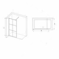 Душевая перегородка RGW WA-011B 120*200 35101112-84 профиль Чёрный стекло Прозрачное(Принт) 8 мм RGW