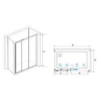 Душевой уголок RGW CL-40-1 (CL-11+Z-060-1) прямоугольный  130* 80*185 040940138-011 профиль Хром стекло Прозрачное 4 мм RGW