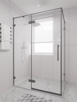 Душевой угол распашной 1400х1000x2000 цвет профиля Графит брашинг стекло прозрачное осветленное AL-SP-140100-00-GR-C4 Premium Veconi