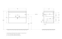 База под раковину подвесная с двумя выкатными ящиками AURORA-800-2C-SO-RNN BelBagno