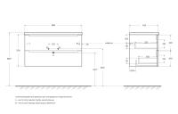 База под керамическую раковину подвесная с двумя выкатными ящиками ETNA-900-2C-SO-BO-P BelBagno
