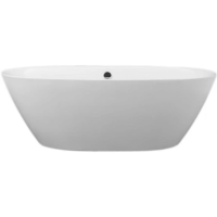 Отдельностоящая, овальная акриловая ванна в комплекте со сливом-переливом цвета хром. 1800x900x600 BB68-1800 BelBagno