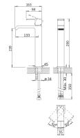 Смеситель для накладной раковины с донным клапаном  PORTA-LC-SR Sunrise ручка  Sunrise Cezares