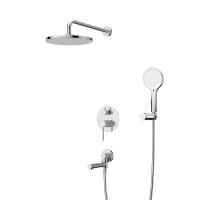 Душевой комплект встраиваемый с изливом (смеситель встраиваемый, верхний душ, ручной душ со шлангом, штуцер с держателем), хром RELAX-VDSET-01 Cezares