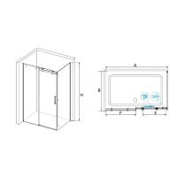 Душевой уголок RGW TO-44 (TO-14 + Z-050-2) прямоугольный  150*100*195 02074450-11 профиль Хром стекло Прозрачное 8 мм RGW