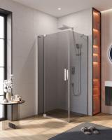 Душевой уголок прямоугольный.     SLIDER-AH-1-80-100/110-GRIGIO-Cr (1000-1100)x800x1950 Cezares