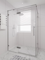 Душевой угол распашной 1400х1000x2000 цвет профиля Хром стекло прозрачное осветленное AL-SP-140100-00-CH-C4 Premium Veconi