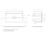 Тумба под раковину подвесная с двумя выкатными ящиками MOLVENO 46  Antracite MOLVENO 46-100-2C-SO-ANTR CEZARES