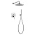 Душевой набор  встраиваемый смеситель с кнопочным управлением, верхний душш диаметр 25 см, ручной душ со шлангом, штуцером и держателем ECO-DSET-01 Хром   Cezares