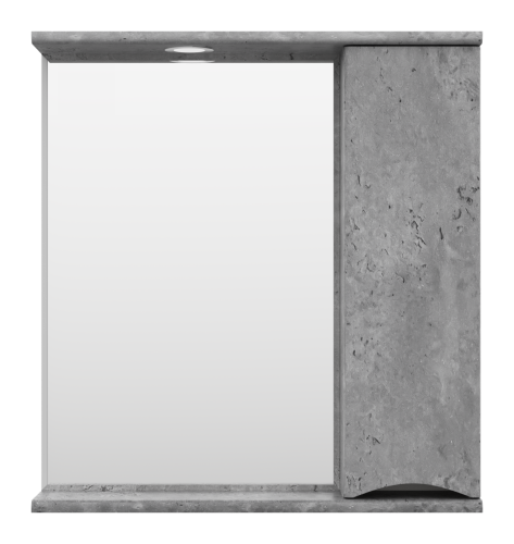 Атлантик - 70 Зеркало с 1 шкаф. серый камень правый